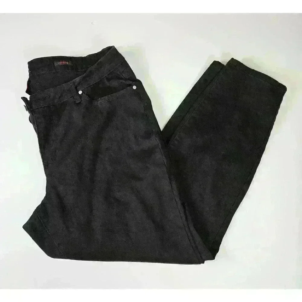 Earl Jeans Black Skinny Jeans Stretch Denim Rhinestone Pocket Detail SZ 22